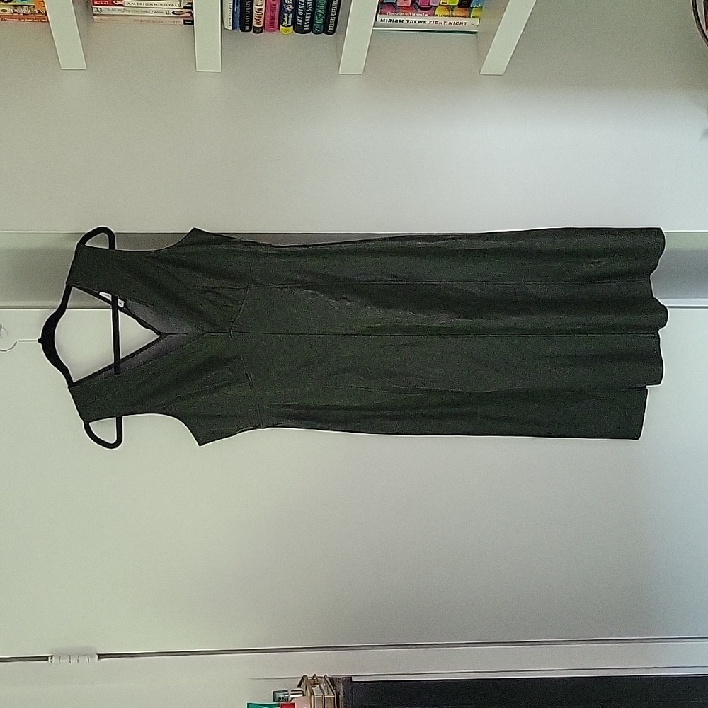 PROLOGUE Deep Green Faux Leather Midi Dress